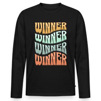 Winner - Men's Premium Organic Long Sleeve Shirt - black - Front - Nico (187cm)
