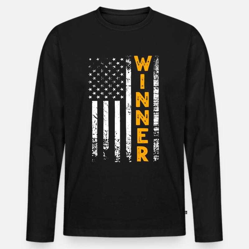 Gewinner Winner - Männer Premium Bio Langarmshirt - Schwarz