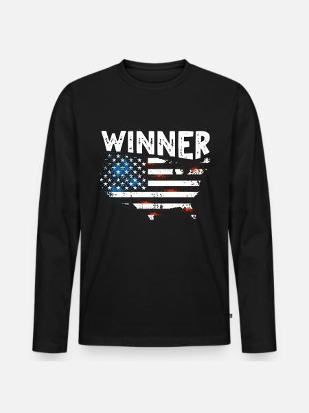 Gewinner US Winner - Men's Premium Organic Long Sleeve Shirt - black
