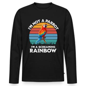 Papageie Spruch - Männer Premium Bio Langarmshirt - Schwarz - Vorne - Nico (187cm)