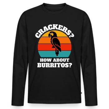 Funny Parrot Sayings - Men's Premium Organic Long Sleeve Shirt - black - Front - Nico (187cm)