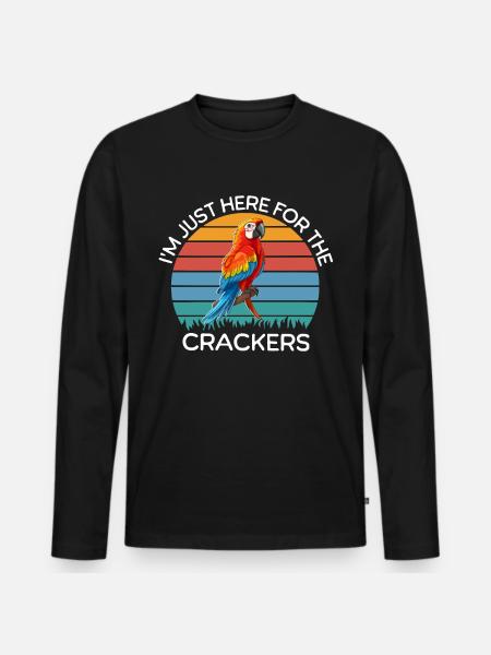 Funny Parrot Sayings - Men's Premium Organic Long Sleeve Shirt - black