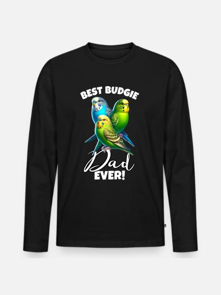 Meilleure perruche perruche Papa - T-shirt manches longues Premium bio Homme - noir