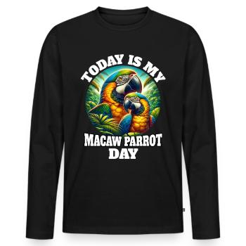 Papageie Sprüche - Männer Premium Bio Langarmshirt - Schwarz - Vorne - Nico (187cm)