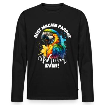 Beste Macaw Parrot Mama - Männer Premium Bio Langarmshirt - Schwarz - Vorne - Nico (187cm)