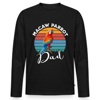 Papa perroquet ara - T-shirt manches longues Premium bio Homme - noir - Devant - Nico (187cm)