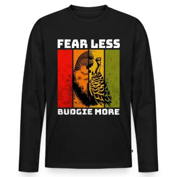 Wellensittich Sprüche - Männer Premium Bio Langarmshirt - Schwarz - Vorne - Nico (187cm)