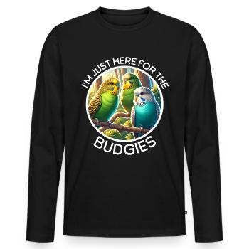 Lustige Wellensittich Sprüche - Männer Premium Bio Langarmshirt - Schwarz - Vorne - Nico (187cm)