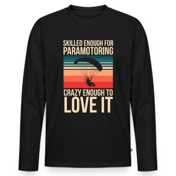 Paramotoring paramotoring - Men's Premium Organic Long Sleeve Shirt - black - Front - Nico (187cm)
