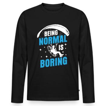 Paramotoring paramotoring - Men's Premium Organic Long Sleeve Shirt - black - Front - Nico (187cm)