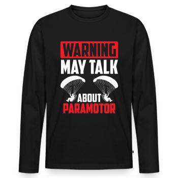Paramotoring paramotoring - Men's Premium Organic Long Sleeve Shirt - black - Front - Nico (187cm)