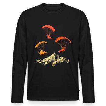 Paramotoring paramotoring - Men's Premium Organic Long Sleeve Shirt - black - Front - Nico (187cm)