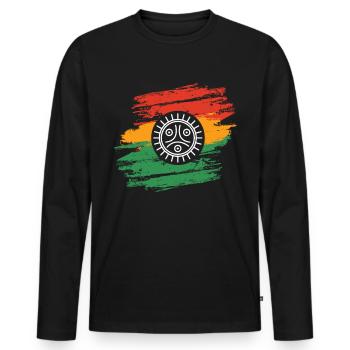 Grenouille Coqui Symbole Taino Boricua Puerto - T-shirt manches longues Premium bio Homme - noir - Devant - Nico (187cm)