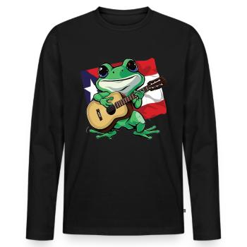 Grenouille Coqui Symbole Taino Boricua Puerto - T-shirt manches longues Premium bio Homme - noir - Devant - Nico (187cm)