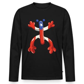 Grenouille Coqui Symbole Taino Boricua Puerto - T-shirt manches longues Premium bio Homme - noir - Devant - Nico (187cm)