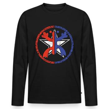 Coqui Frog Symbol Taino Boricua Puerto - Men's Premium Organic Long Sleeve Shirt - black - Front - Nico (187cm)