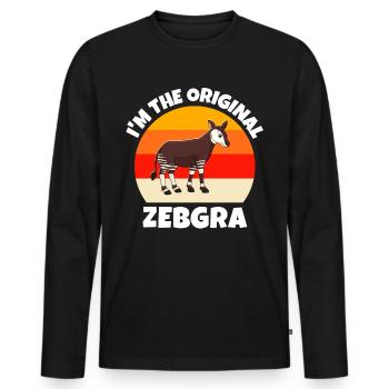 Girafe forestière Okapi - T-shirt manches longues Premium bio Homme - noir - Devant - Nico (187cm)