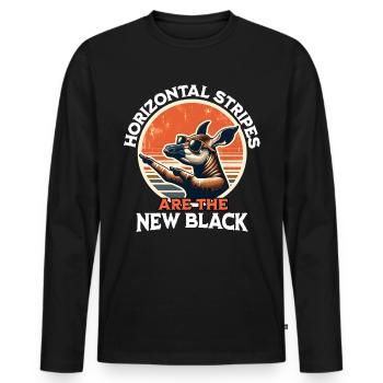 Girafe forestière Okapi - T-shirt manches longues Premium bio Homme - noir - Devant - Nico (187cm)