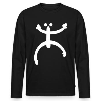 Coqui Frog Symbol Taino Boricua Puerto - Men's Premium Organic Long Sleeve Shirt - black - Front - Nico (187cm)