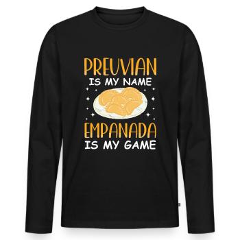 Mexican Venezuelan Empanada - Men's Premium Organic Long Sleeve Shirt - black - Front - Nico (187cm)