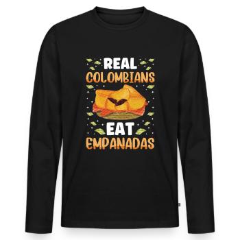 Mexican Venezuelan Empanada - Men's Premium Organic Long Sleeve Shirt - black - Front - Nico (187cm)