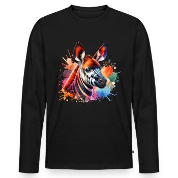 Okapi - Men's Premium Organic Long Sleeve Shirt - black - Front - Nico (187cm)
