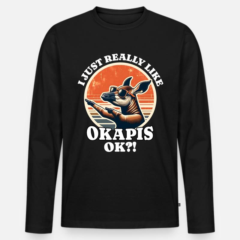 Ich Liebe Okapis - Männer Premium Bio Langarmshirt - Schwarz
