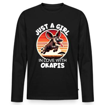 Girl Loves Okapi - Men's Premium Organic Long Sleeve Shirt - black - Front - Nico (187cm)