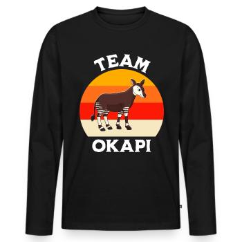 Okapi - T-shirt manches longues Premium bio Homme - noir - Devant - Nico (187cm)