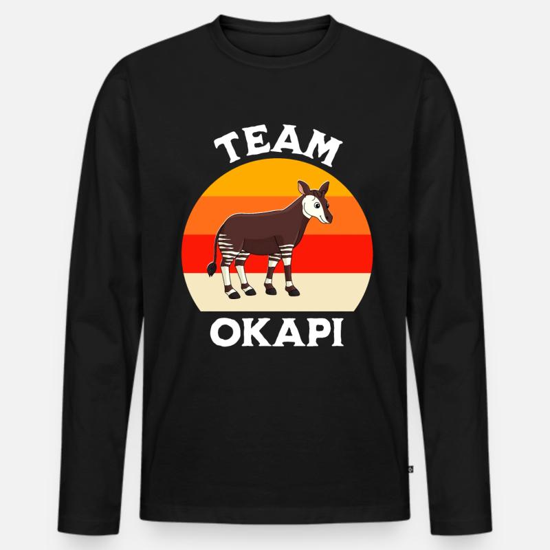 Okapi - Männer Premium Bio Langarmshirt - Schwarz