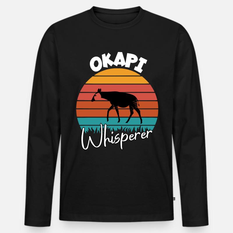 Okapi Flüsterer - Männer Premium Bio Langarmshirt - Schwarz