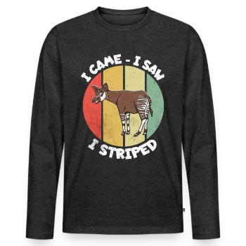 Okapi - Männer Premium Bio Langarmshirt - Anthrazit meliert - Vorne - Nico (187cm)