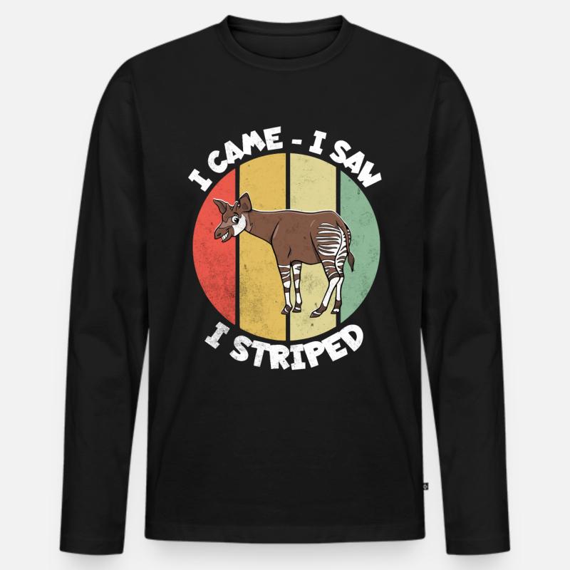Okapi - Männer Premium Bio Langarmshirt - Schwarz