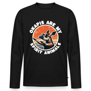 Okapi - T-shirt manches longues Premium bio Homme - noir - Devant - Nico (187cm)