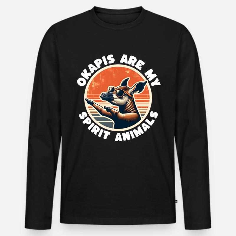 Okapi - Männer Premium Bio Langarmshirt - Schwarz