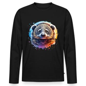 Marderbär Binturong - Männer Premium Bio Langarmshirt - Schwarz - Vorne - Nico (187cm)