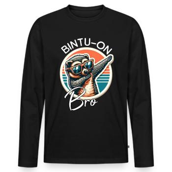 Lustige Marderbär Sprüche - Männer Premium Bio Langarmshirt - Schwarz - Vorne - Nico (187cm)