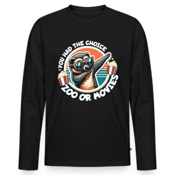 Marderbär Spruch - T-shirt manches longues Premium bio Homme - noir - Devant - Nico (187cm)