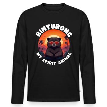 Lustige Marderbär Sprüche - Männer Premium Bio Langarmshirt - Schwarz - Vorne - Nico (187cm)