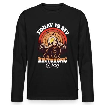 Marderbär Sprüche - Männer Premium Bio Langarmshirt - Schwarz - Vorne - Nico (187cm)