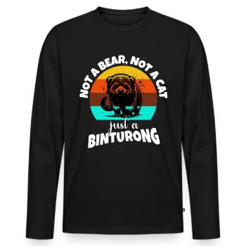Marderbär Sprüche - Männer Premium Bio Langarmshirt - Schwarz - Vorne - Nico (187cm)