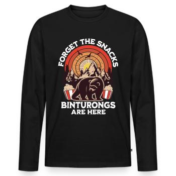 Marderbär Spruch - Männer Premium Bio Langarmshirt - Schwarz - Vorne - Nico (187cm)
