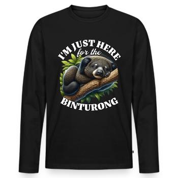 Binturong raccoon bear sayings - Men's Premium Organic Long Sleeve Shirt - black - Front - Nico (187cm)