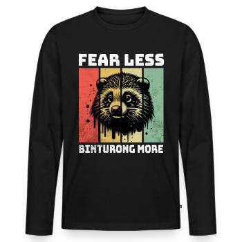 Marderbär Sprüche - Männer Premium Bio Langarmshirt - Schwarz - Vorne - Nico (187cm)