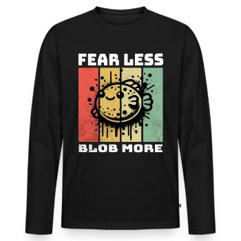 Blobfish Blobfisch - Men's Premium Organic Long Sleeve Shirt - black - Front - Nico (187cm)