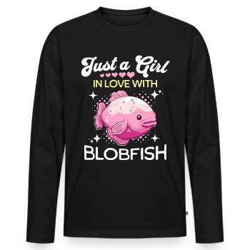 Blobfisch Mädchen Blobfish - Männer Premium Bio Langarmshirt - Schwarz - Vorne - Nico (187cm)