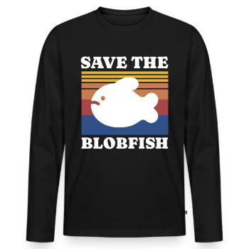 Save Blobfish - Men's Premium Organic Long Sleeve Shirt - black - Front - Nico (187cm)