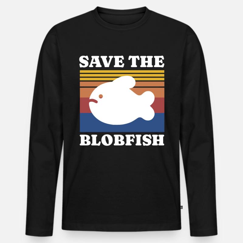 Save Blobfish - Männer Premium Bio Langarmshirt - Schwarz