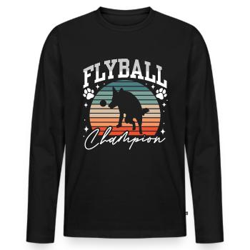 Flyball Canine Sport Agility Parcour Dog - Men's Premium Organic Long Sleeve Shirt - black - Front - Nico (187cm)