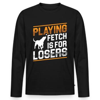 Flyball Canine Sport Agility Parcour Dog - Men's Premium Organic Long Sleeve Shirt - black - Front - Nico (187cm)